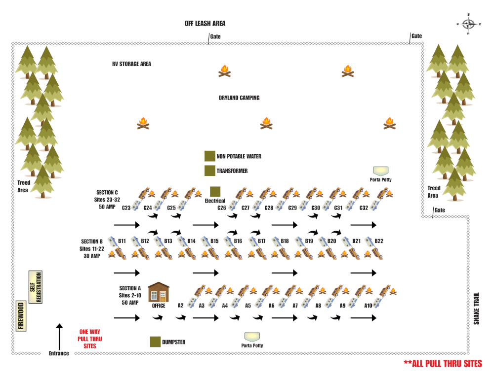 Campsite Map Millet Memorial Lions Campground